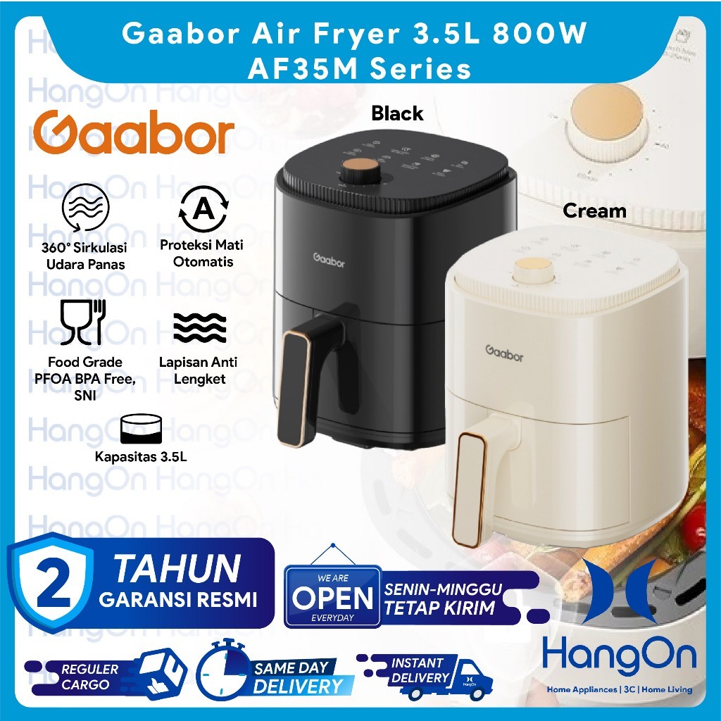 Gaabor Air Fryer 3.5L Mesin Penggorengan Tanpa Minyak Low Watt Multifungsi Serbaguna AF35M Series AF
