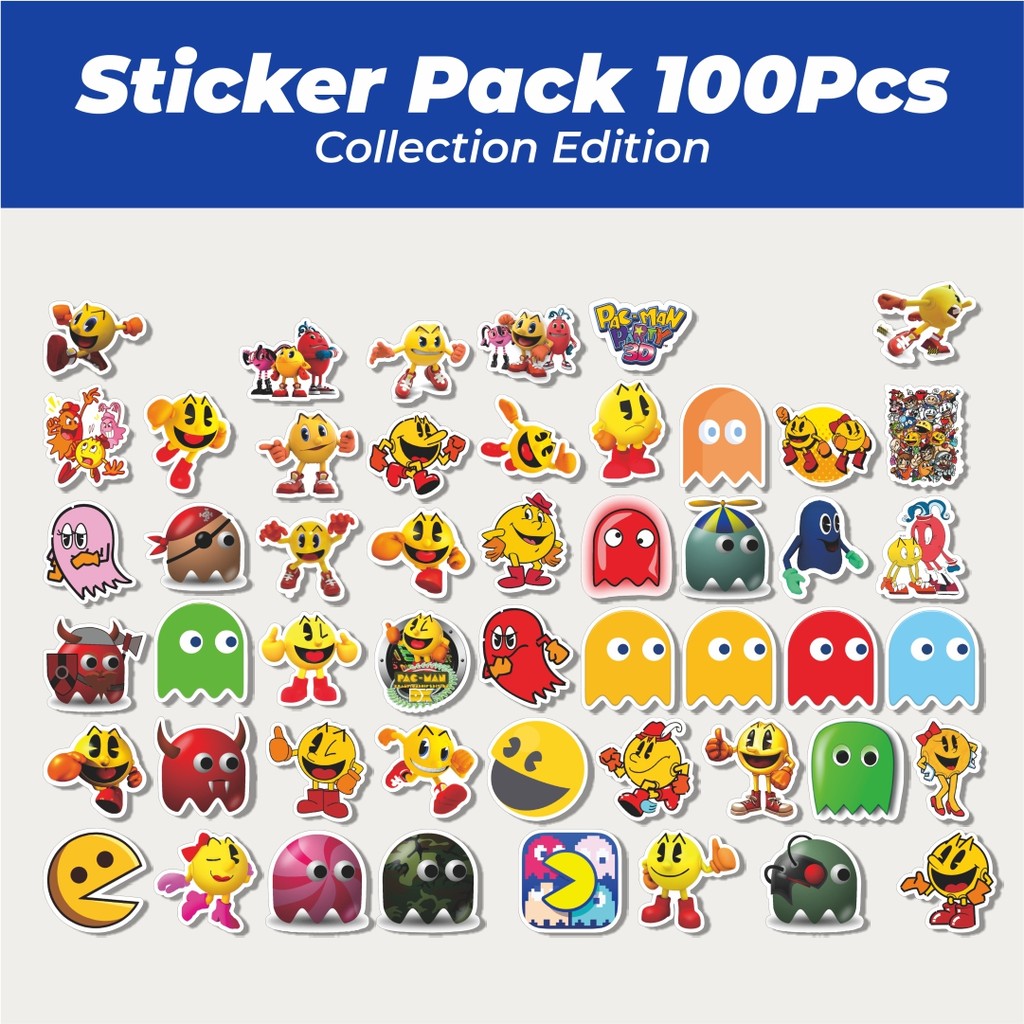 

Hot Stiker Game Series Pacman Lucu Anti Air Stikers Berperekat Waterproof Sticker Decal Buat Motor Helm Buku Journal Koper Casing HP Laptop Botol Minum
