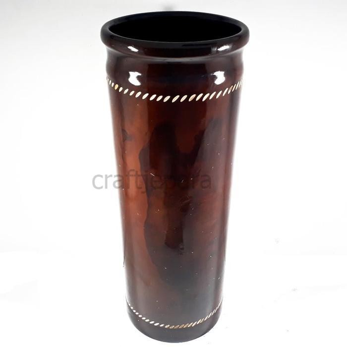 Guci Tempat Payung Ukir Cukit Burung Merak Kayu Jati Ukuran Besar CJ3475