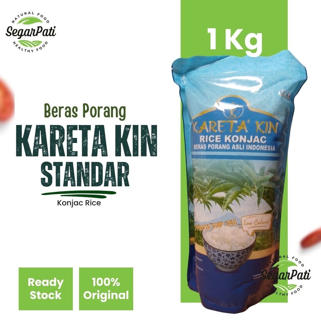 

Kareta kin Beras Porang 1 KG Shirataki Konjac Rice Diet Rendah Kalori