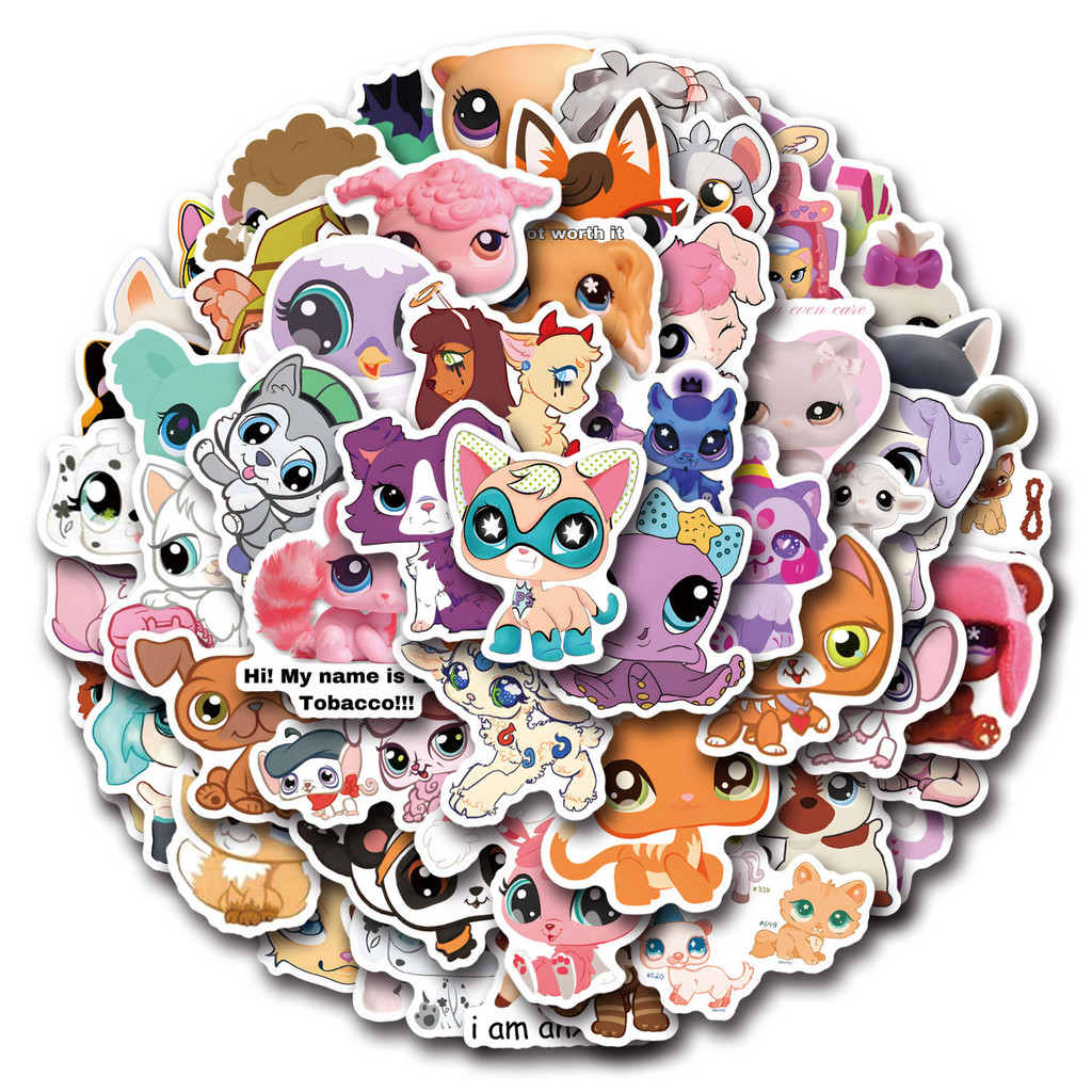 

55Pcs Cute Littlest Pet Shop Stickers DIY Stickers Scrapbooking Phone Luggage Skateboard Waterproof Decals#Color:MULTICOLOR