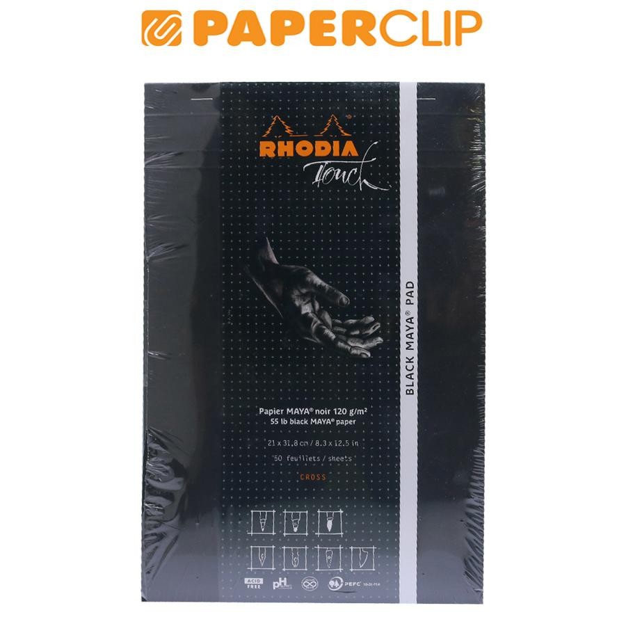 

SKETCHPAD RHODIA TOUCH A4 BLACK MAYA PAD BLANK 116113C