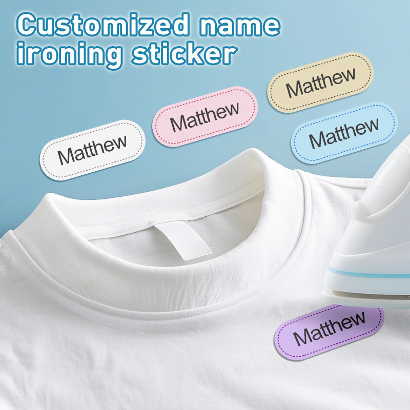 

Personalized Name Tags for Kids Clothing - Waterproof Iron-On Labels for School Backpacks & Uniforms Durable Custom Stickers