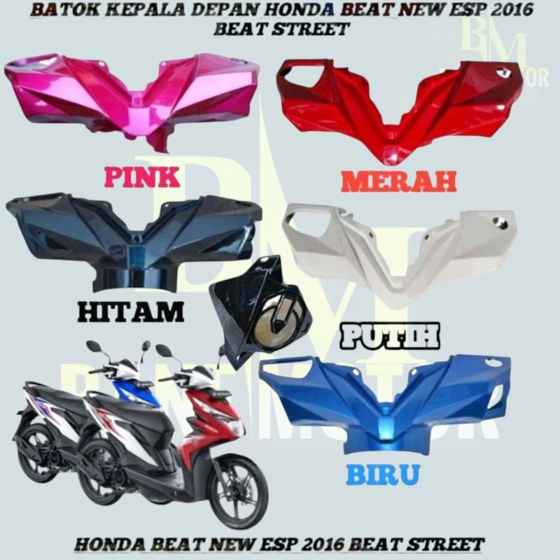 Termurah Batok Kepala Depan Honda New BeAT Fi ESP Tahun 2016 2017 2018 2019 Warna Hitam Putih Merah 
