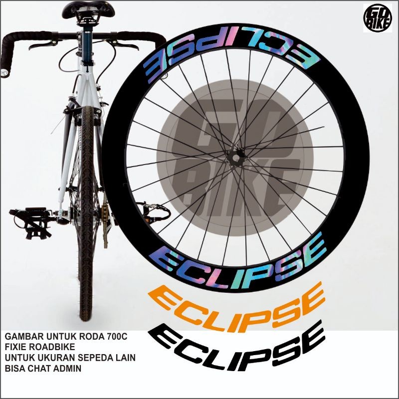 stiker velg sepeda 700c sticker rims sepeda fixie roadbike ECLIPSE
