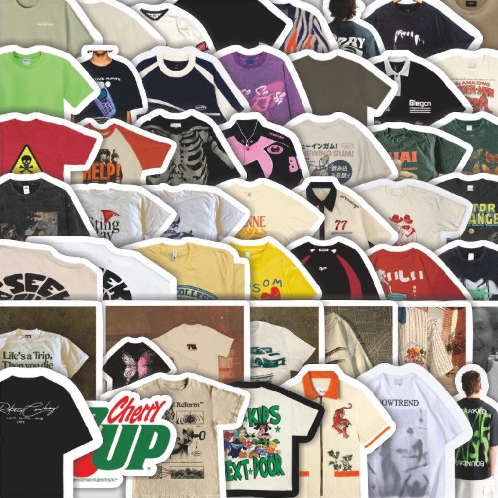 

Stiker Cutting Pack Stiker T-Shirt V4 Isi 100Pcs Series Aesthetic Lucu Keren Untuk Koper Bahan Vynil