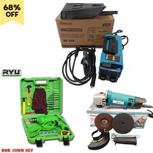 Paket ( 3 ) Item - Mikayo Mesin Las + Gerinda + Ryu Bor 10mm Set ZX2902