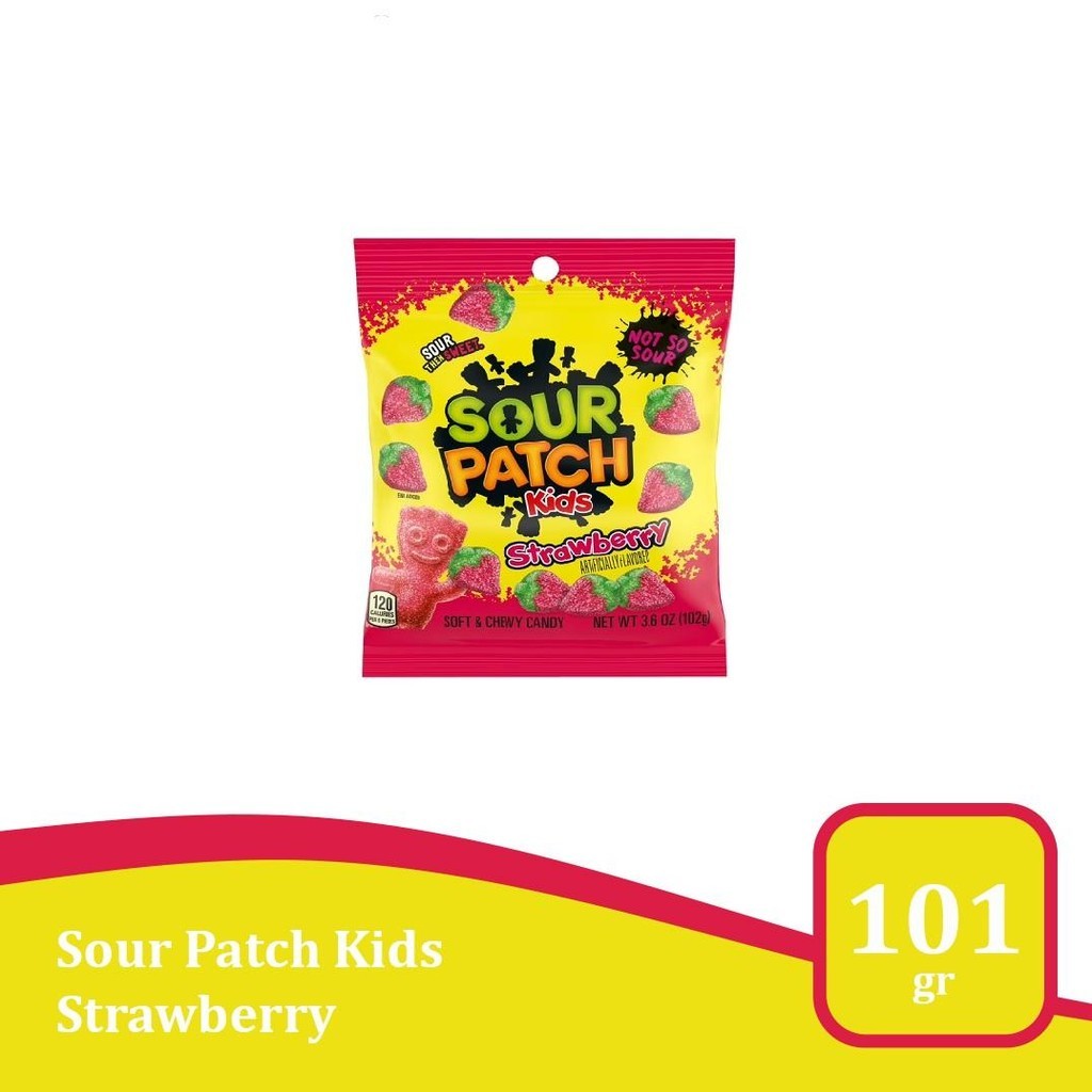

Sour Patch Kids Strawberry 3.6 oz - Bag - permen kenyal asam import USA