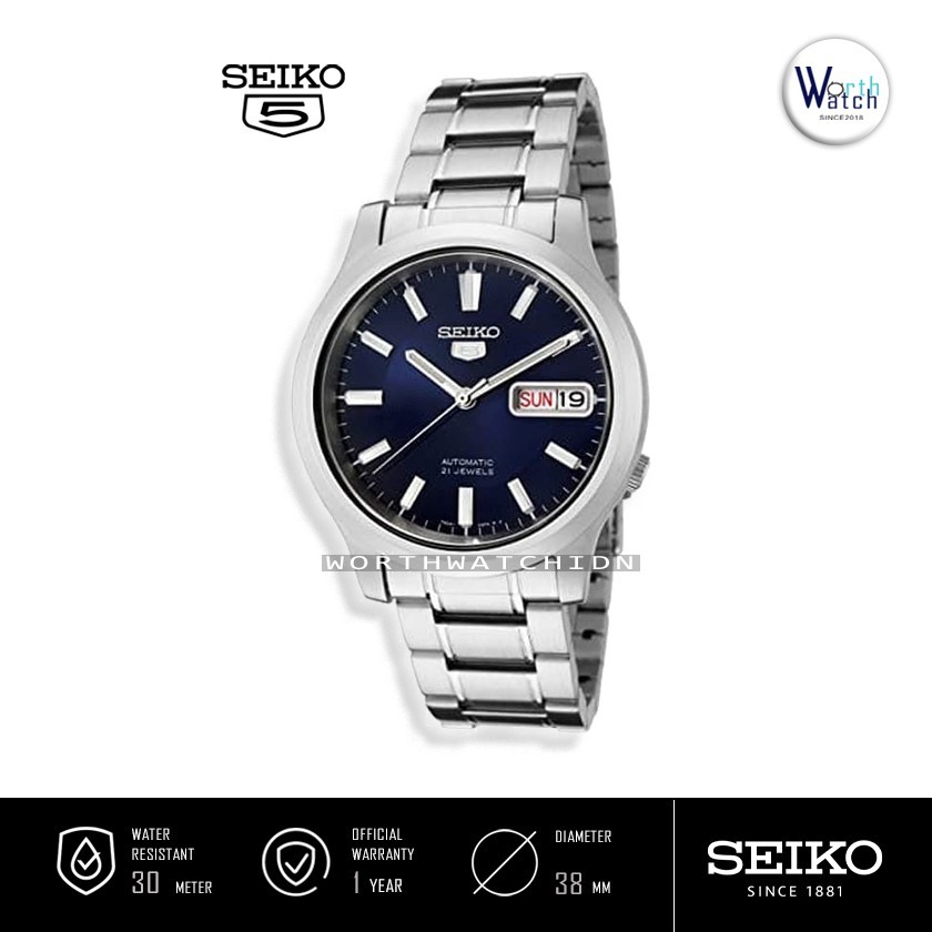 Jam Tangan Pria Otomatis Seiko 5 Men Automatic Blue Dial Stainless Steel Original SNK-793-K1