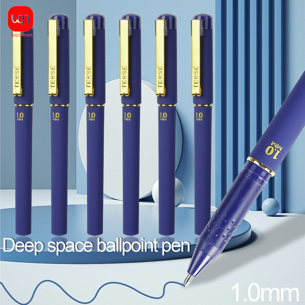 

WQN-3/6/12PCS Creative Blue Gel Pen, 1.0mm Nib, High-Quality Blue Ink, Smooth Writing, Suitable For Technical And Office Supplie
