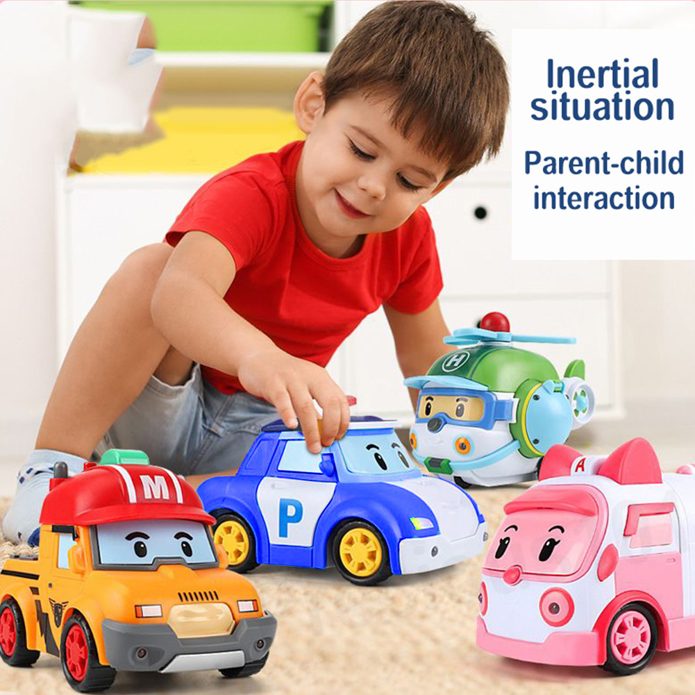 Mobil Robot Polisi Transformasi Mobil Mainan Kartun Robot Mainan untuk Anak Laki Mainan untuk Anak P