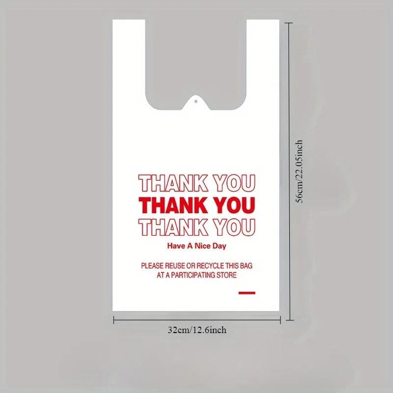 

100pcs/lot plastic bag, thank you, thick vest, food convenience bag, food gift packaging plastic bag