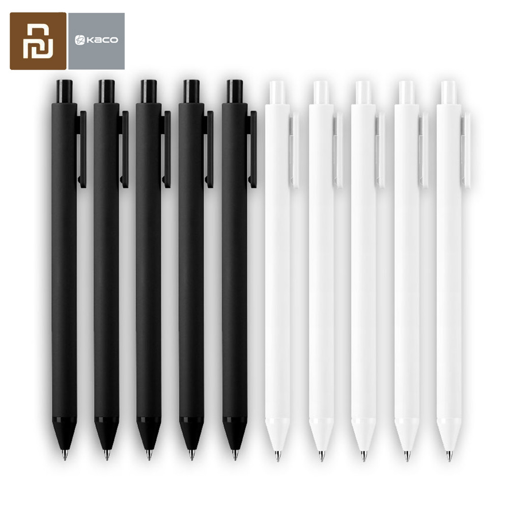 

Youpin KACO Gel Pen 0.5mm Black White Color Ink Refills ABS Plastic Pen Write Length 400MM Smoothly Write For Office Study