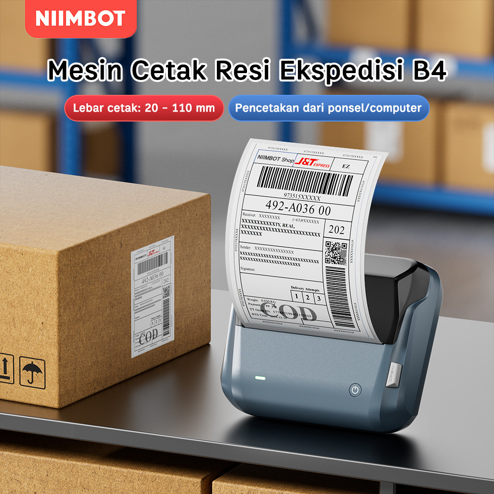 

NIIMBOT B4 Printer Label Bluetooth Portabel, Cocok untuk Label Pengiriman, Usaha Kecil & Kantor