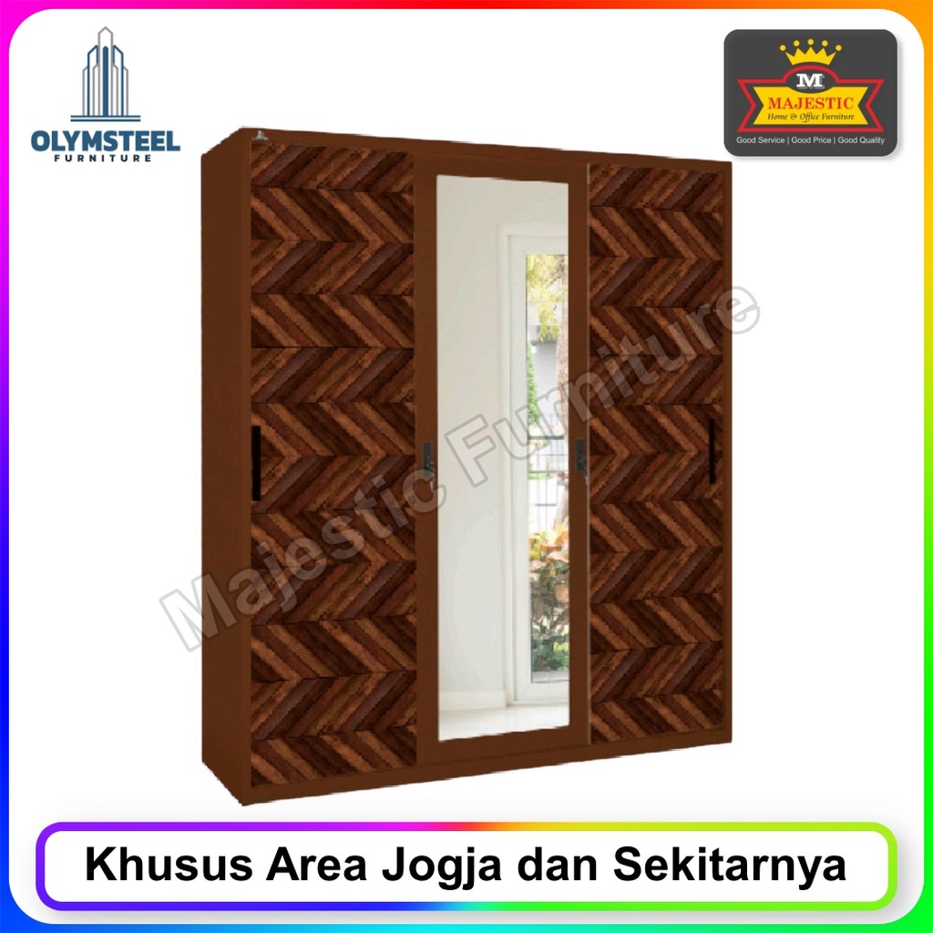 Lemari Pakaian Besi Olymsteel OSWS 3P Sekayu (Jogja)