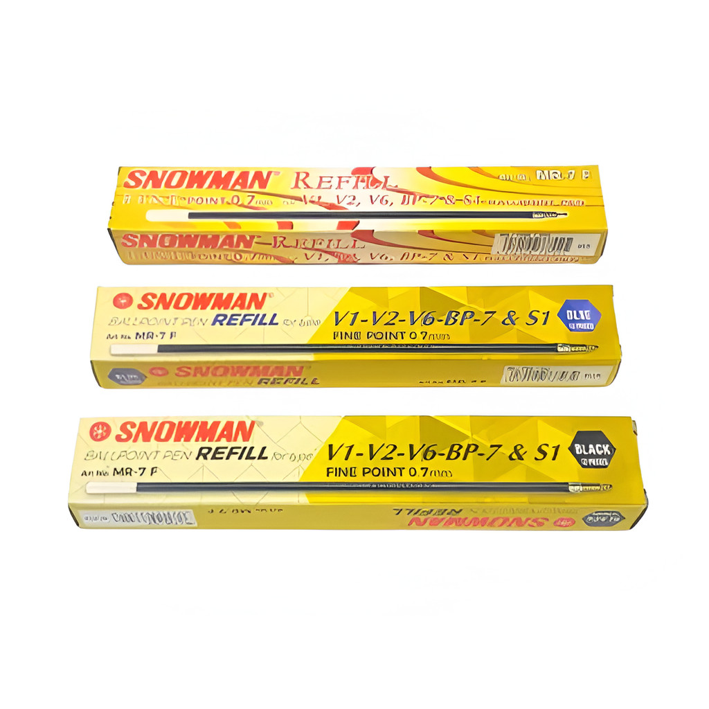 

Refill Pulpen Snowman MR-7 F Fine V1, V2, V6, BP-7, S1 - Isi Pulpen Snowman 0.7mm Hitam Merah Biru