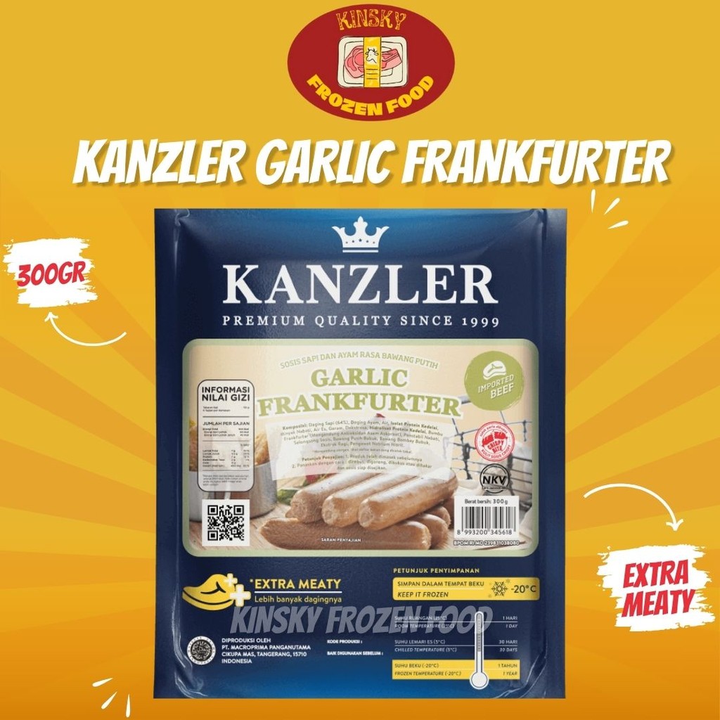 

KANZLER GARLIC FRANKFURTER 300 GR