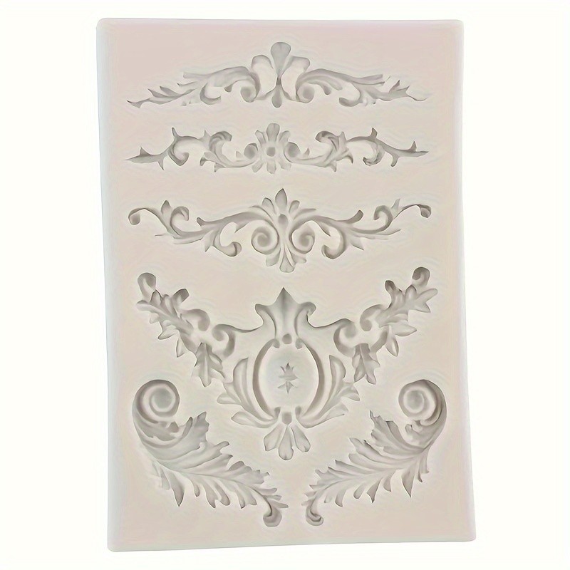 

Baroque Scroll Feather Crown Silicone Mold for Crafting and Decorating, 1pc