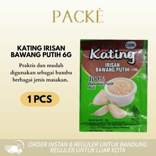 

Kating Irisan Bawang Putih 6g - 1PCS / Kecil Kasar Bawang Putih / 100% Bawang Putih Asli / Sachet