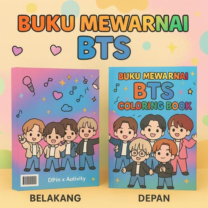 

DpinxAaTivityBuku Gambar Mewarnai [ BTS ] Anak Karakter Lucu – Edukasi & Hiburan Kreatif | Buku Aktivitas Belajar Menggambar untuk PAUD TK SD - A4