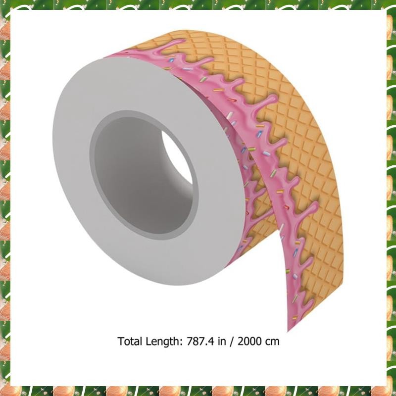 

JAJA Self-Adhesive Ice Cream 65.6Ft Bulletin Board Border Bulletin Board Sticker Decorations For Classrooms Chalkboard Easy Inst