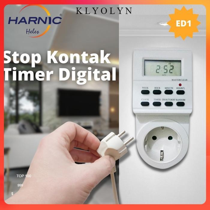 Timer Listrik  Timer Digital  Stop kontak Timer 24 Jam  HELES ED1