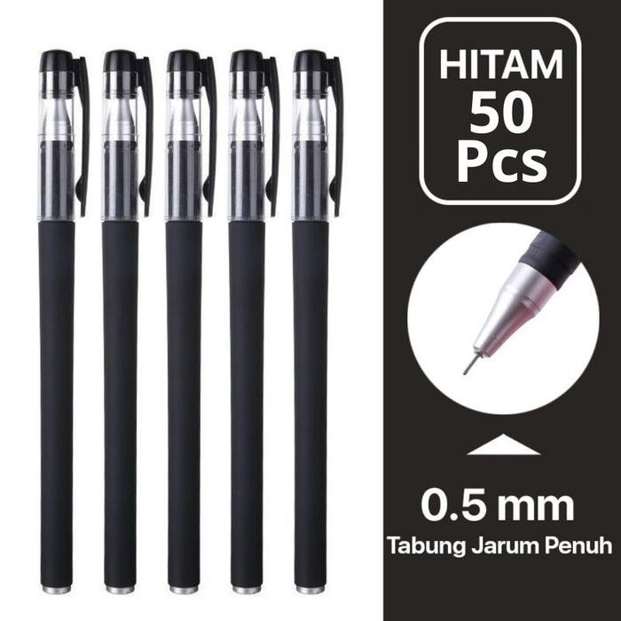 

COD 50 PCS Ballpoint Pens Bollpoint Peralatan Sekolah Kantor Pensil Pena Alat Tulis Memo Stationery Pulpen Gel Hitam Kualitas Tinggi Cocok untuk Pelajar Akuntan dan Keluarga - Hitam 50 PCS