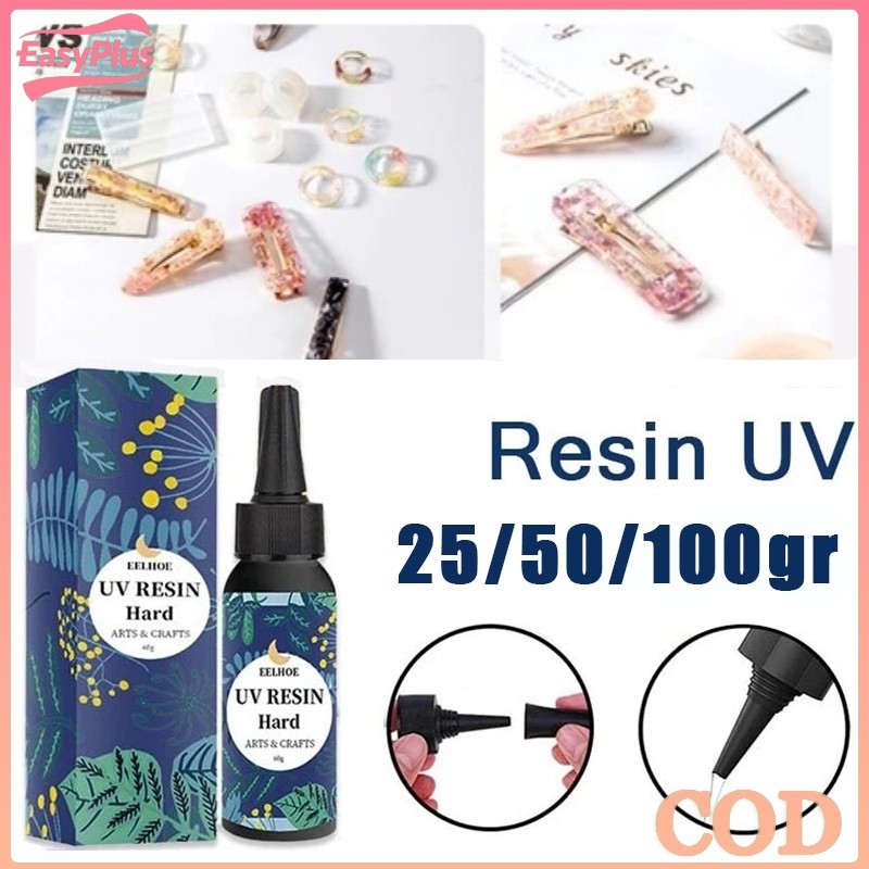

25/50/100g/ Resin UV Bening Lem UV Resin Hard DIY DIY Resin Clear Resin Ultraviole Untuk Craft Assisthook - Easyplus
