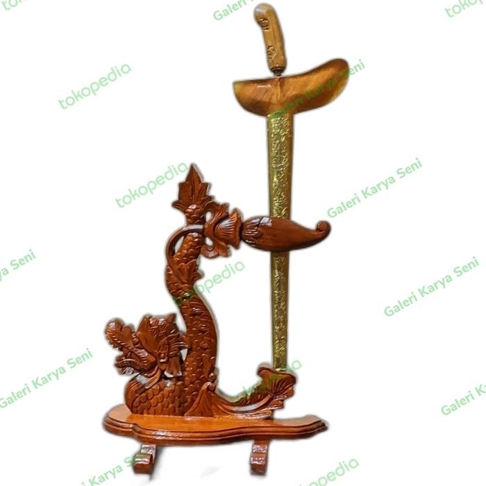 Jagrak Stand Pusaka Ukiran Nogo Sosro Isi 1 Kayu Jati Garap Spesial Termurah Seindonesia