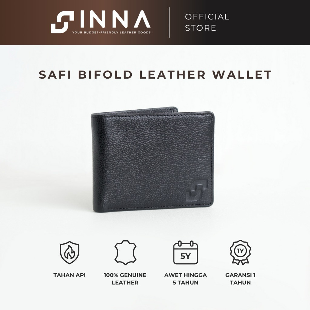 Dompet kulit pria Dompet cowok kulit asli original Dompet Tipis Safi Bifold Leather INNA LEATHER