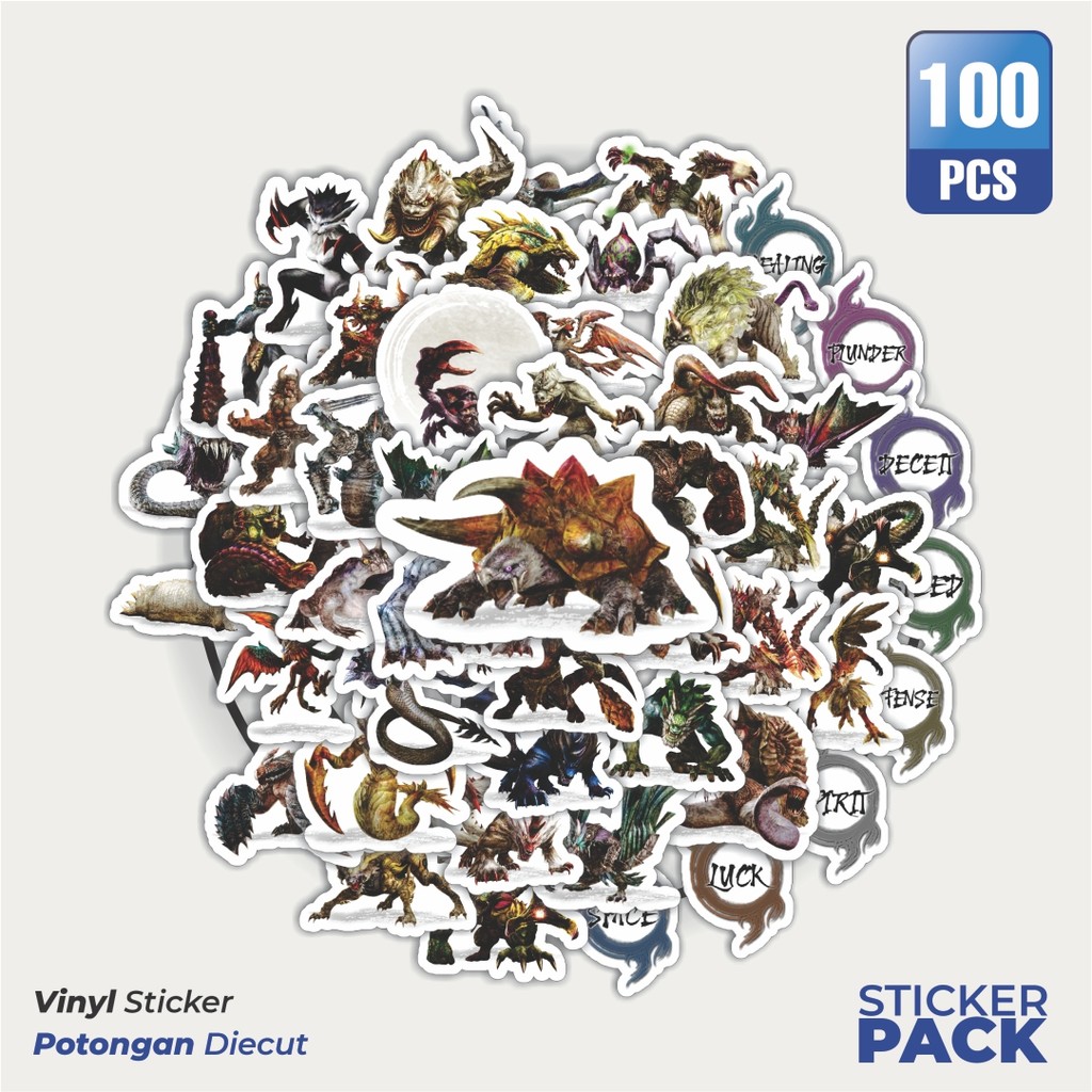 

100 PCS STIKER Stiker Game Series Toukiden Karakter Mix 2 Waterproof Aesthetic- Untuk Laptop, Motor, dan Helm - Paper Stationery Pack