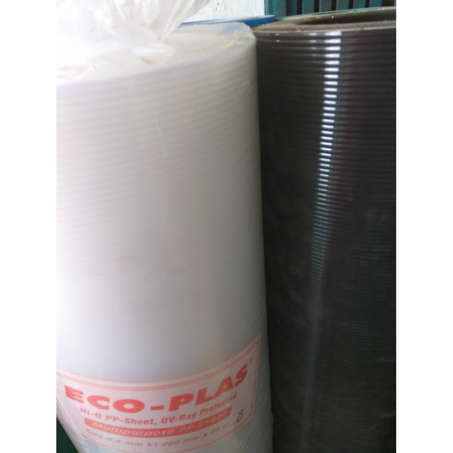 Plastik Fiber / Plastik Penutup Pagar / Ecoplast / Plastik Pagar Garis - Putih