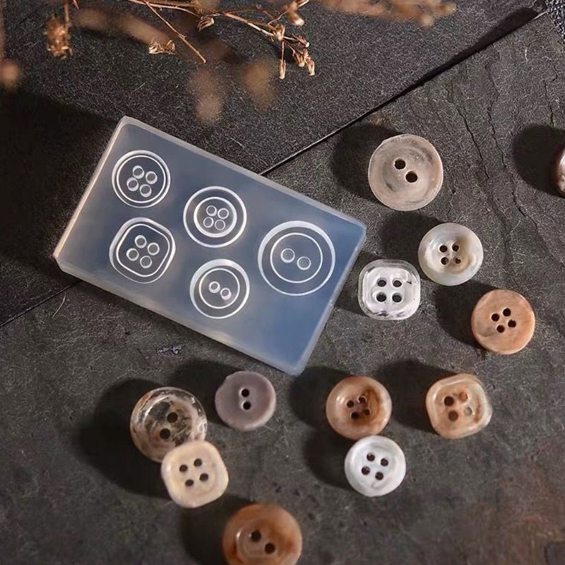 

Crystal Epoxy Resin Mold Button Buckle Casting Silicone Mould DIY Crafts Plaster Clay Candle Casting Tools