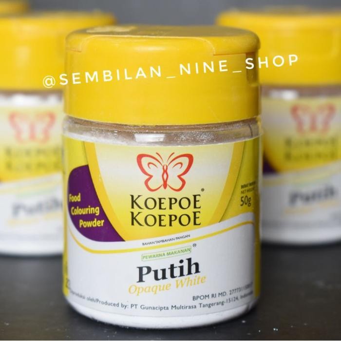 

PROMO! Pewarna Makanan PUTIH Opaque WHITE Koepoe Koepoe 50 Gram Bubuk Powder - Spesifikasi