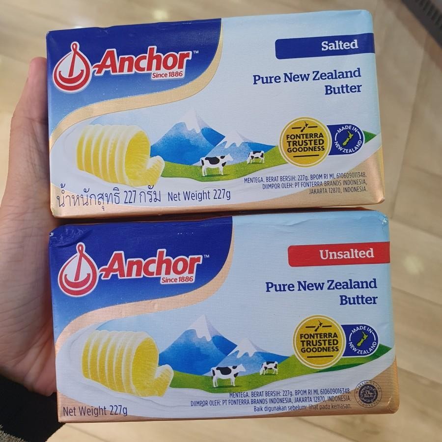 

Anchor Pure New Zealand Unsalted / Salted Butter Mentega Import 227gr