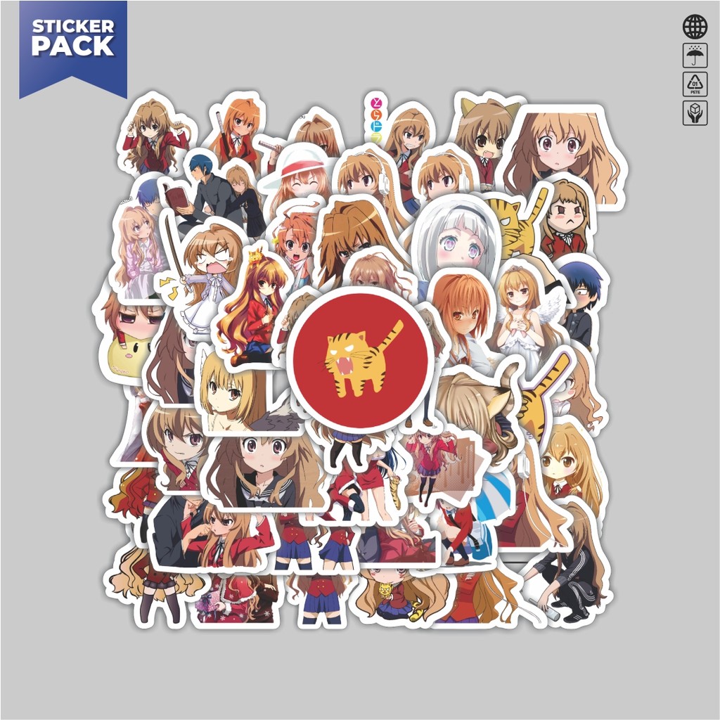 

[100PCS]Stiker Pack Stiker Anime Series Toradora Karakter Mix 1 Aesthetic Vinyl Anti Air Dekorasi Sticker Laptop Buku Journal Koper Helm Casing HP Gitar Helm Skateboard
