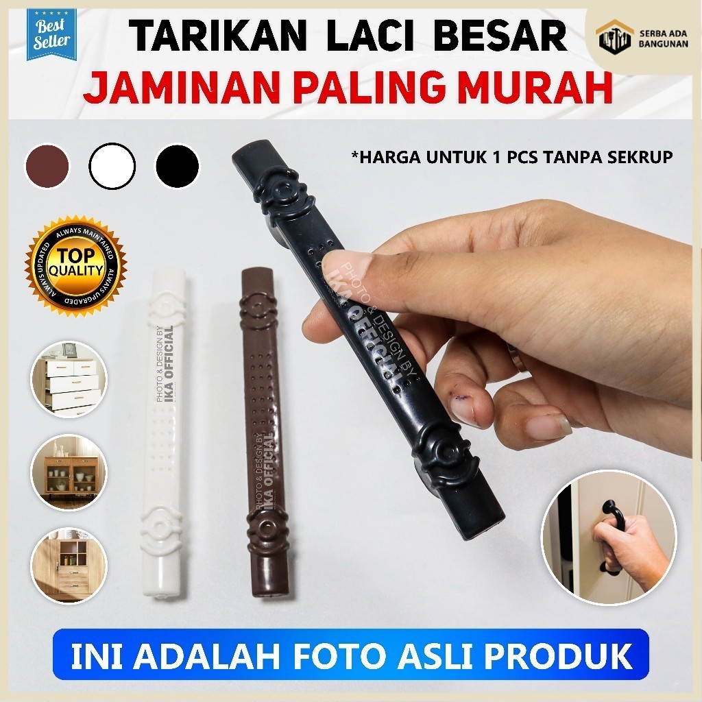 SAB Tarikan Laci MURAH BAGUS Warna Putih Coklat Hitam / Tarikan Laci Gagang Laci Plastik Handle Pint