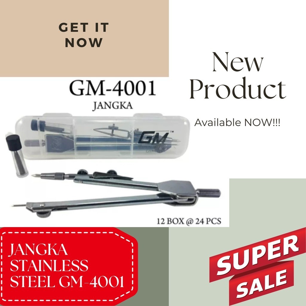 Jangka Stainless Steel GM-4001 ANTI KARAT / Jangka matematika / Jangka SET / Jangka SET LENGKAP / JA