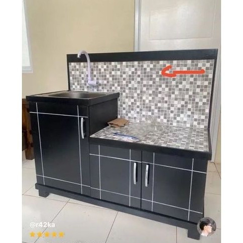 Rak Kompor Meja Kompor Wastafel 3 Pintu Kayu