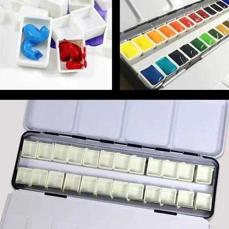 

Empty Plastic Watercolor Paint Pans (1ml/2ml, 100PCS) for Children, Artists, Students, and Beginners - Painting Drawing Palette
