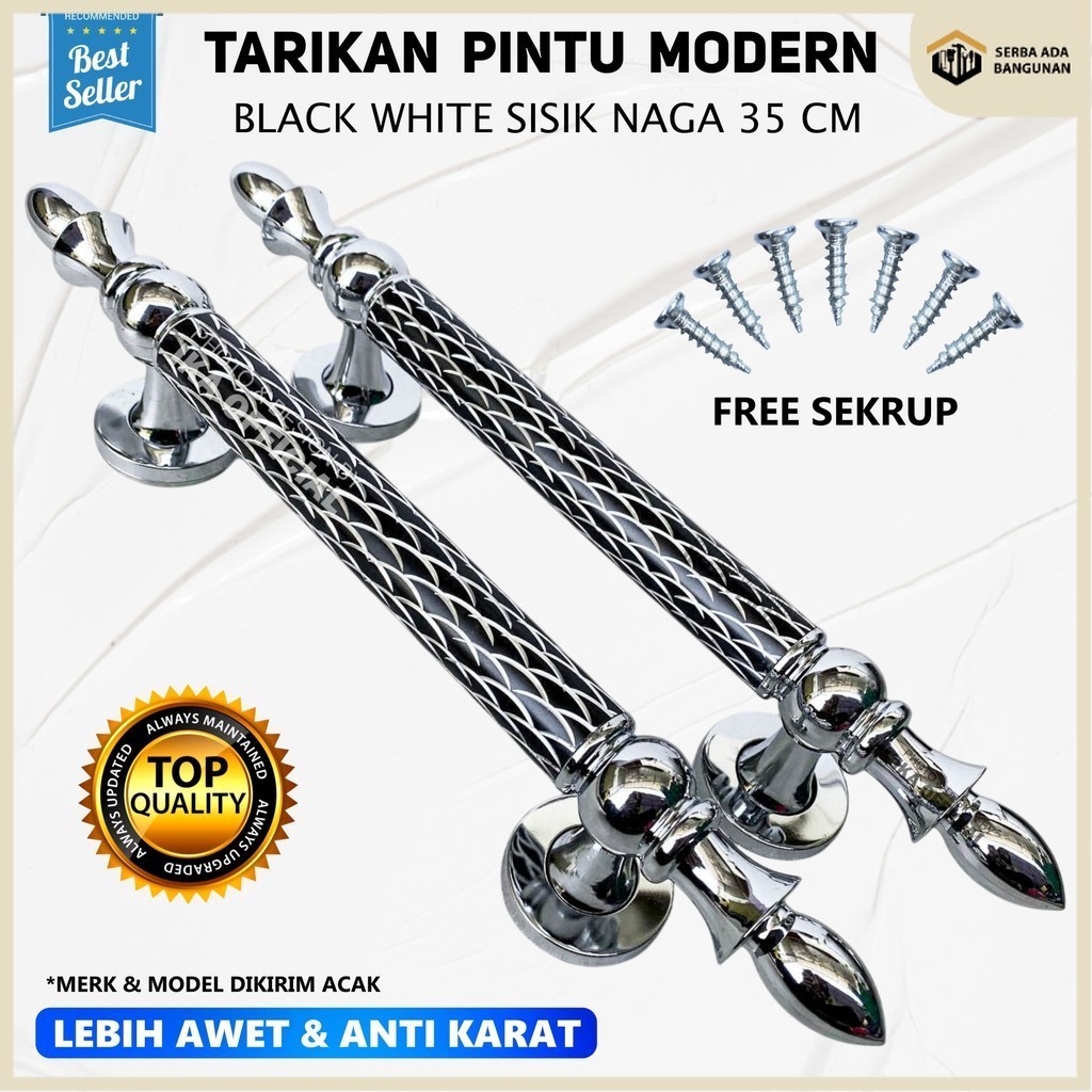 SAB HANDLE PINTU CLASSIC PANJANG 35 CM HITAM / Gagang pintu sisik Naga / Tarikan pintu rumah terbaru
