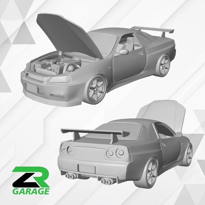 Diecast Nissan Skyline GTR R34  Hot wheels Skyline R34 Unpaint Resin