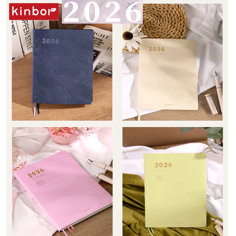 

Kinbor 2026 A5Planner Efficient Notepad,Soft PU Cover Daily Schedule Productivity Journal with Habit Tracker Gift for Work/Study