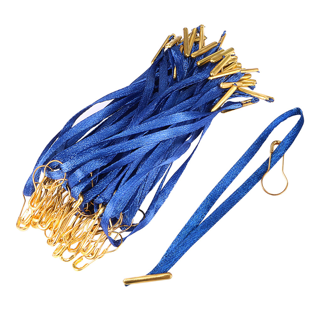 

200Pcs 3.9Inch Hang String Cord Polyester Garment Hang Tag String Tag Fasteners Beige/Blue/Black Lanyard Tags Rope with Gold Pin