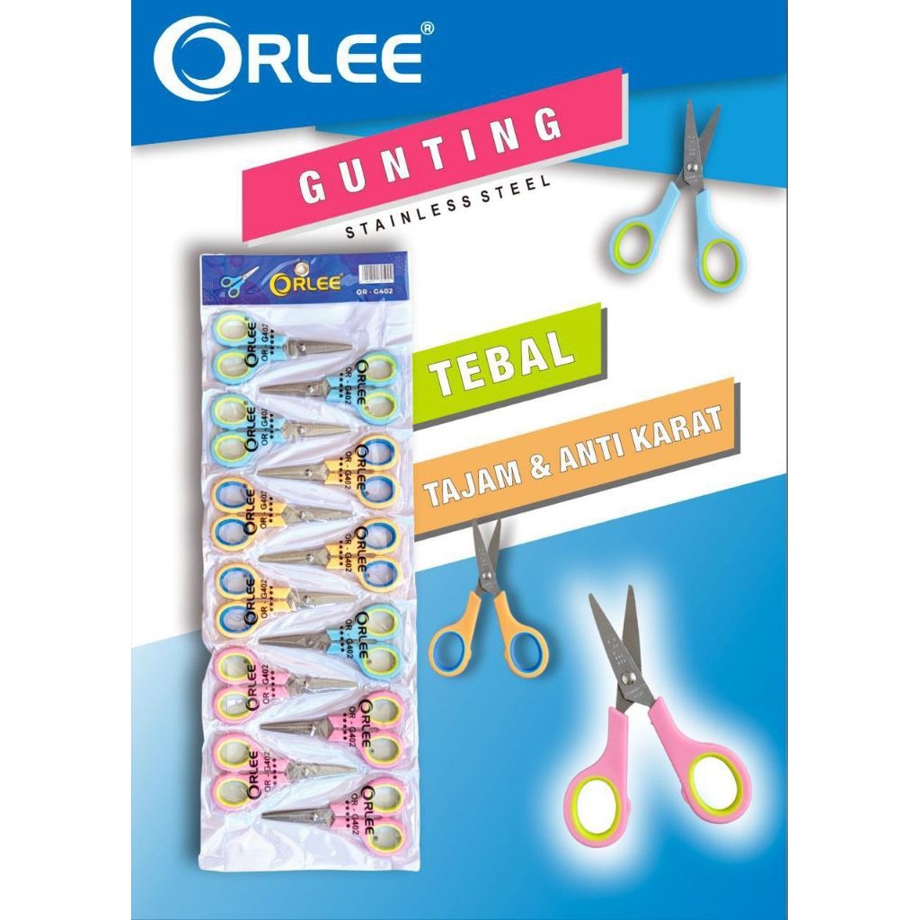 

( READY ) Gunting kecil warna wani orlee G402 isi12pcs