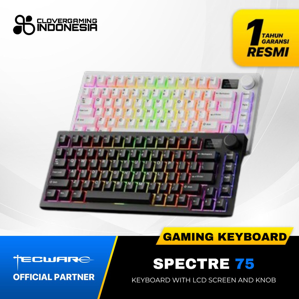 Tecware Spectre75 Spectre 75 Wireless Mechanical Gaming Keyboard 3 Mode Connection Gasket Mount with