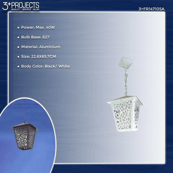 3Plus - Wall Lamp/Lampu Gantung Outdoor/Garden Lamp - Vintage Classic - Putih