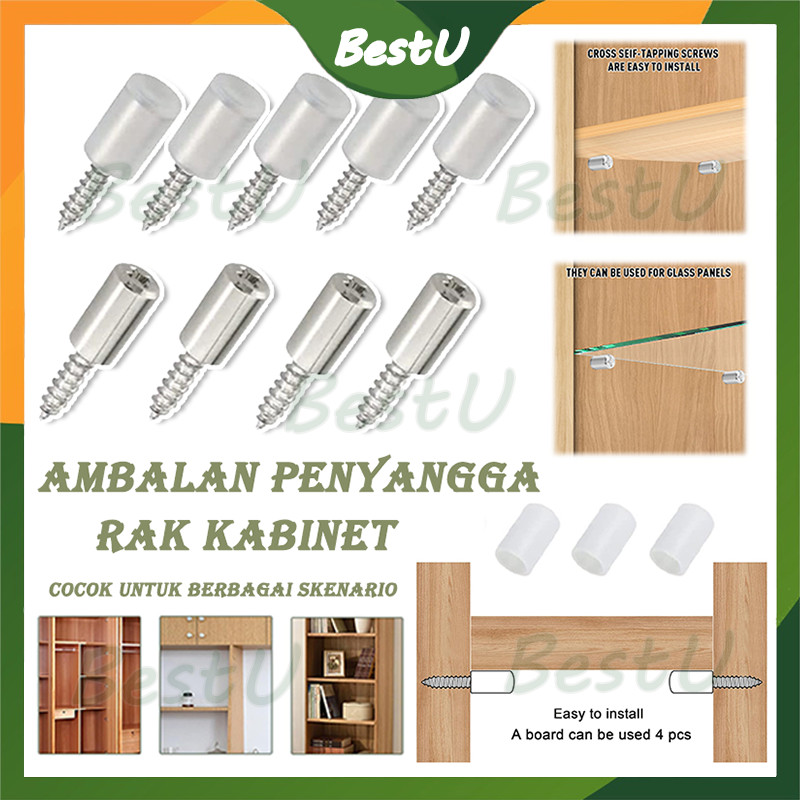 Sekrup Siku Penyangga Rak Lemari/Ambalan Triplek/Ambalan Kayu Besi Bulat