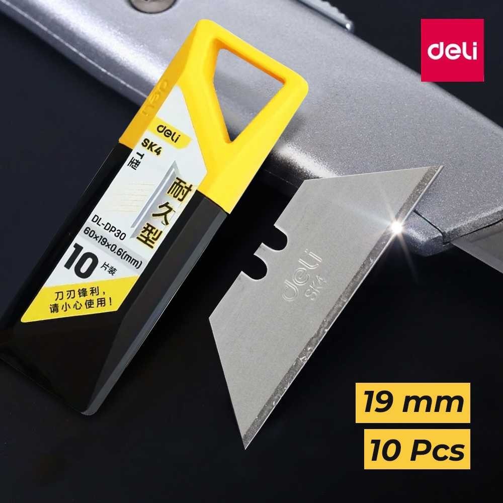 

DELI Mata Pisau Cutter Knife Blade Alloy Steel SK4 19mm 10 PCS - DL-DP30 -ALR