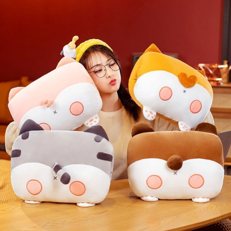 KADO BONEKA 1 Buah 35CM Kartun Hewan Mainan Pantat Mewah Lucu Boneka Lembut Shiba Inu Kucing Beruang